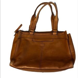 Large Fossil Cowhide Leather Shoulder Purse